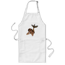 3D Mermaid Pondering Halftone Original Color Aprons