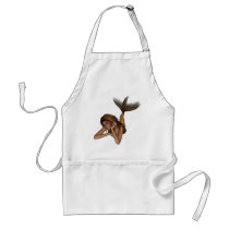 3D Mermaid Pondering Halftone Original Color Apron