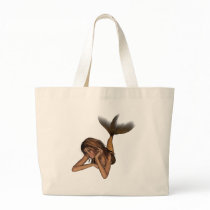 3D Mermaid Pondering Halftone Original Color Canvas Bag