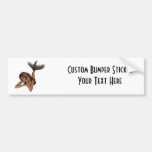 3D Mermaid Pondering Halftone Original Color Bumper Stickers