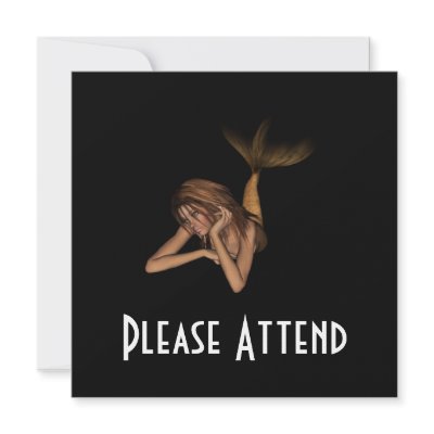 3D Mermaid Pondering Halftone Original Color Invitation by VoXeeD