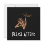 3D Mermaid Pondering Halftone Original Color Invitation