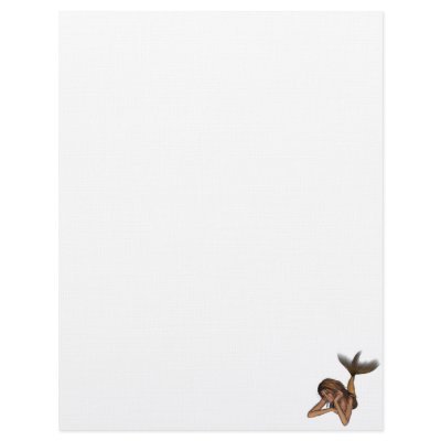 3D Mermaid Pondering Halftone Original Color Personalized Letterhead by VoXeeD