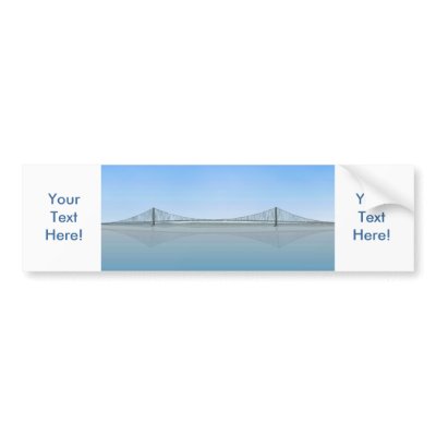 3D Model: Akashi Kaikyo Suspension Bridge Bumper Stickers by spiritswitchboard
