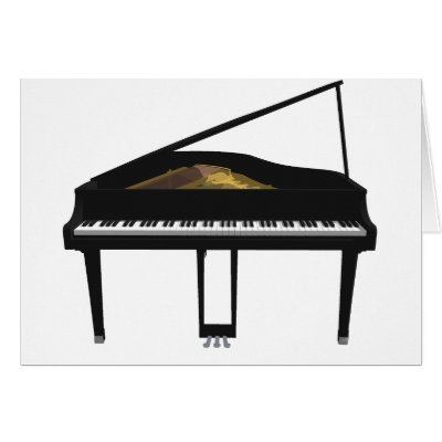 3D Model: Black Grand Piano: cards