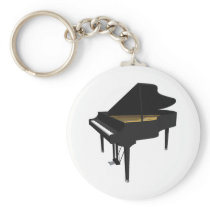 3D Model: Black Grand Piano: Keychain