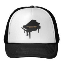 3D Model: Black Grand Piano: Mesh Hats