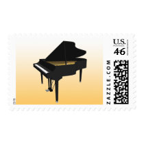 3D Model: Black Grand Piano: Postage Stamps