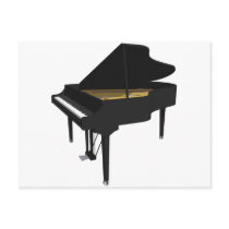 3D Model: Black Grand Piano: Post Cards