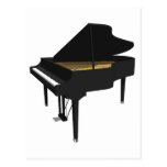 3D Model: Black Grand Piano: Postcards