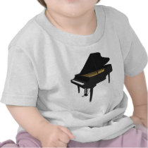 3D Model: Black Grand Piano: Tee Shirt