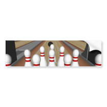 3D Model: Bowling Pins on Lane: Bumper Sticker