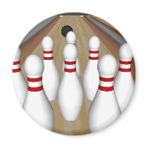 3D Model: Bowling Pins on Lane: Refrigerator Magnets