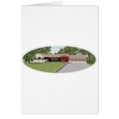 3D Model: Ranch Style House: Greeting Card by spiritswitchboard