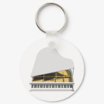 3D Model: White Grand Piano: keychains
