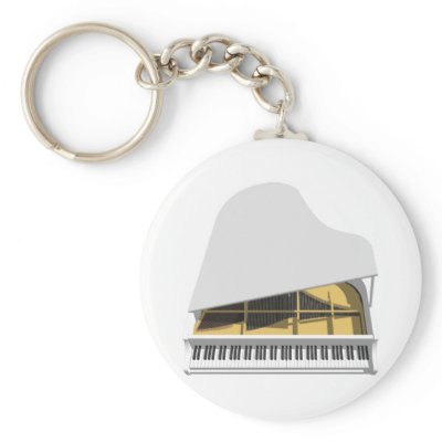 3D Model: White Grand Piano: keychains