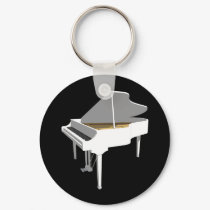 3D Model: White Grand Piano: keychains