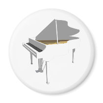 3D Model: White Grand Piano: magnets