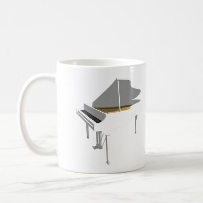 3D Model: White Grand Piano: mugs