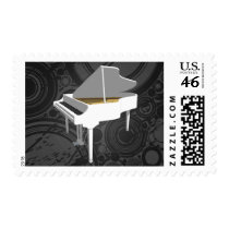 3D Model: White Grand Piano: Postage Stamps