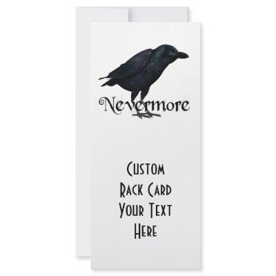 3D Nevermore Raven Customized Rack Card by EAPoetry