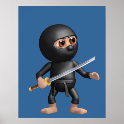 3d Ninja Warrior Guard (Any Color U Like!) Poster by HitRender