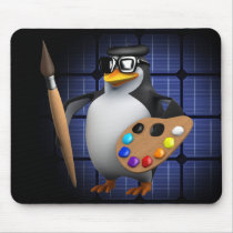 3d-penguin-artist mousepad