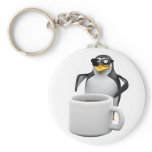 3d Penguin Coffee (Any Color U Like!) Key Chain