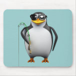 3d Penguin Fisherman Mouse Pad