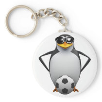 3d Penguin Footballer Key Chains