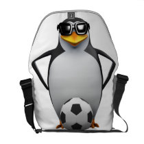 3d Penguin Footballer Courier Bags