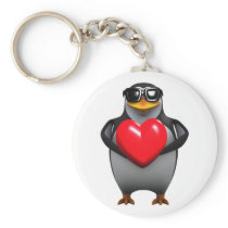 3d Penguin in Love (Any Color U Like!) Key Chains
