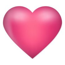 3D Pink Love Heart Sticker