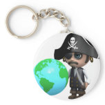 3d Pirate Globe Key Chains