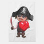 3d Pirate Heart Hand Towel