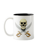 3D Pirate Skull and Crossed Swords Coffee Mug