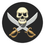 3D Pirate Skull and Crossed Swords stickers