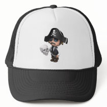 3d-Pirate-skull Trucker Hat
