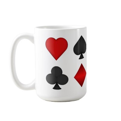3D Playing Card Suits - Coffee Mug #2 by spiritswitchboard