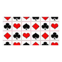 3D Playing card suits pattern Photo Greeting Card