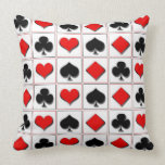 3D Playing card suits pattern Pillows