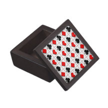 3D Playing card suits pattern Premium Trinket Boxes
