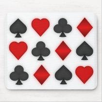 3D Playing Card Suits - White Mouse Pad mousepads by spiritswitchboard 3D Playing Card Suits - White Mouse Pad mousepads