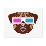 3D Pug Post Card