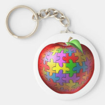 3D Puzzle Apple Key Chain