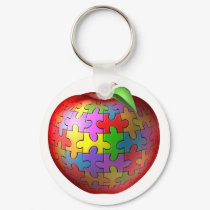 3D Puzzle Apple keychains