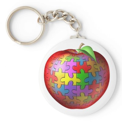 3D Puzzle Apple Key Chain