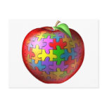 3D Puzzle Apple postcards