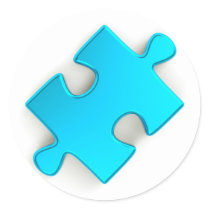 3D Puzzle Piece (Metallic Light Blue) Sticker