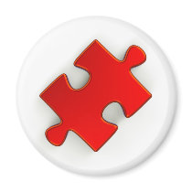 3D Puzzle Piece (Metallic Red) Refrigerator Magnet